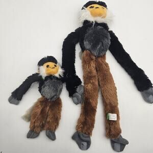 Wild Republic Hanging Monkey Plush Set of 2 Hands‎ Black Brown Toy Pair